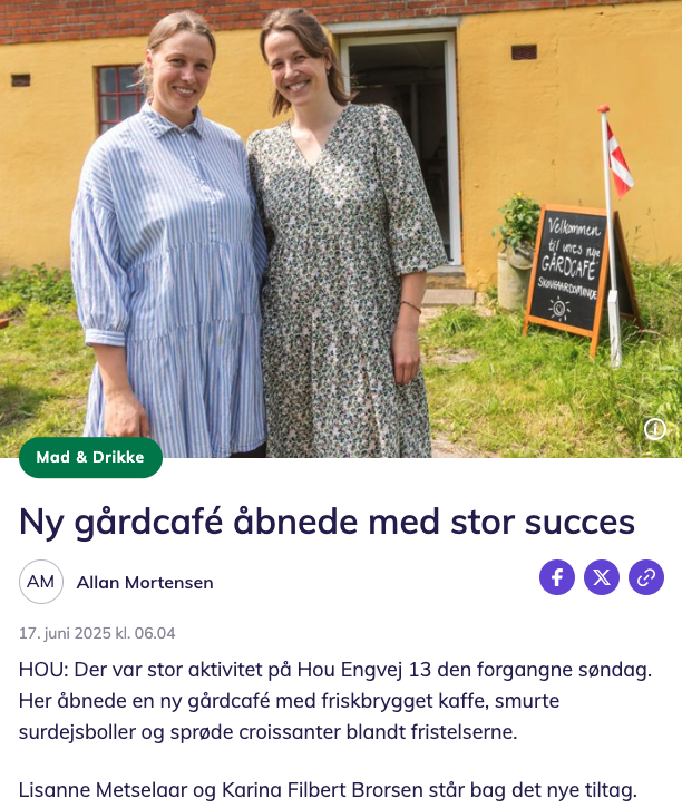 Lokal Avisen LIGE HER Aalborg. Glamping Skovgaardsminde & Gårdcafé.
